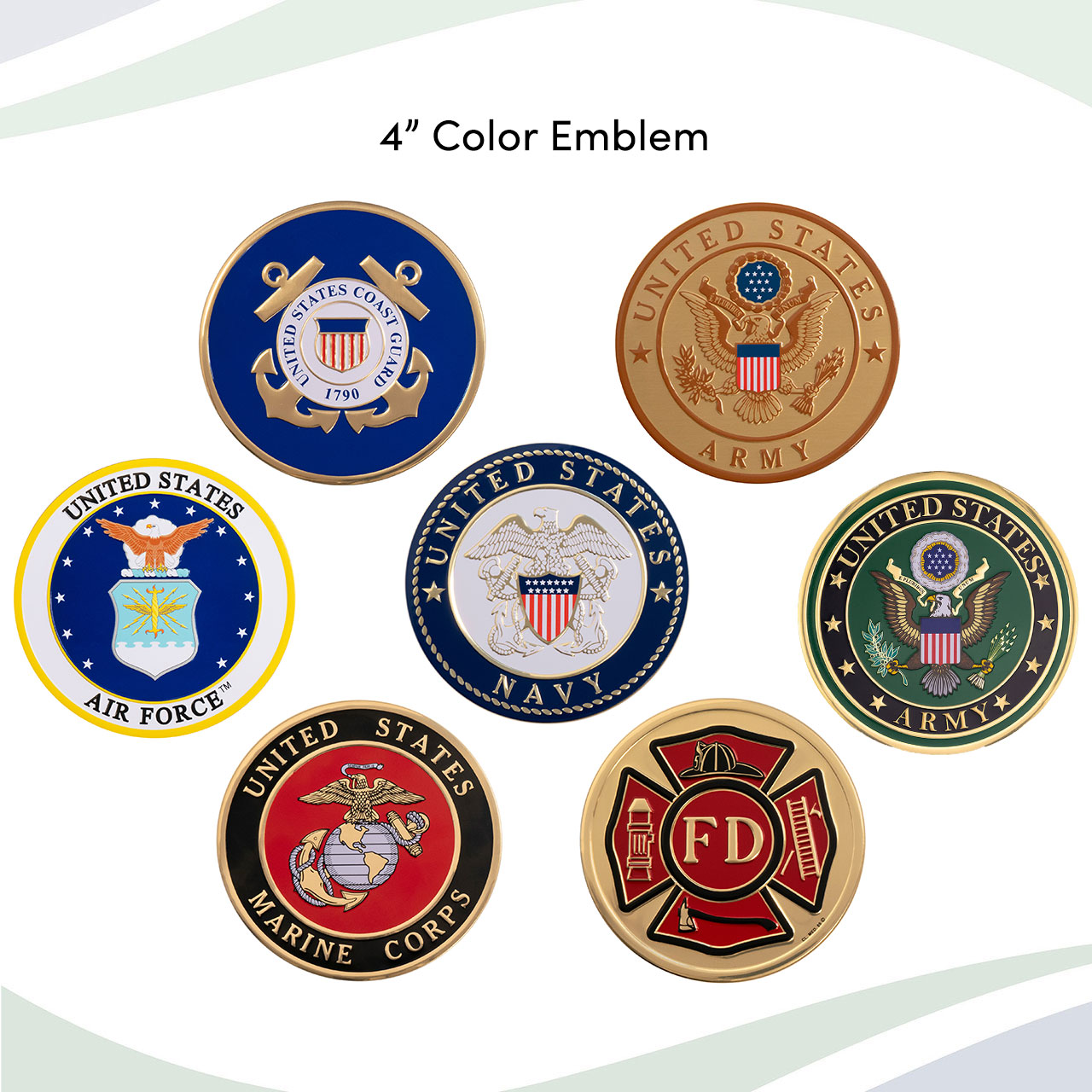4 in Military Aluminum Emblems